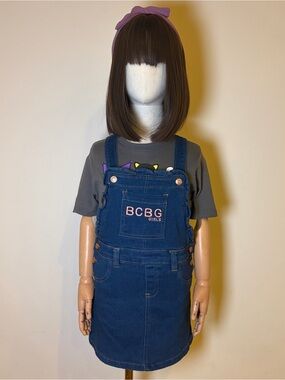 BCBG Girls Denim Pinafore Overall Dress Size 6